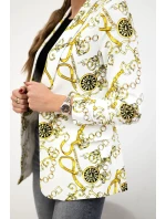 Bavlnená bunda s farebnou potlačou ecru+žltá Bavlnená bunda s farebnou potlačou ecru+žltá