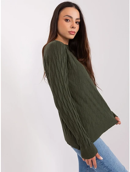 Sweter AT SW model 18904835 khaki - FPrice Sweter AT SW model 18904835 khaki - FPrice