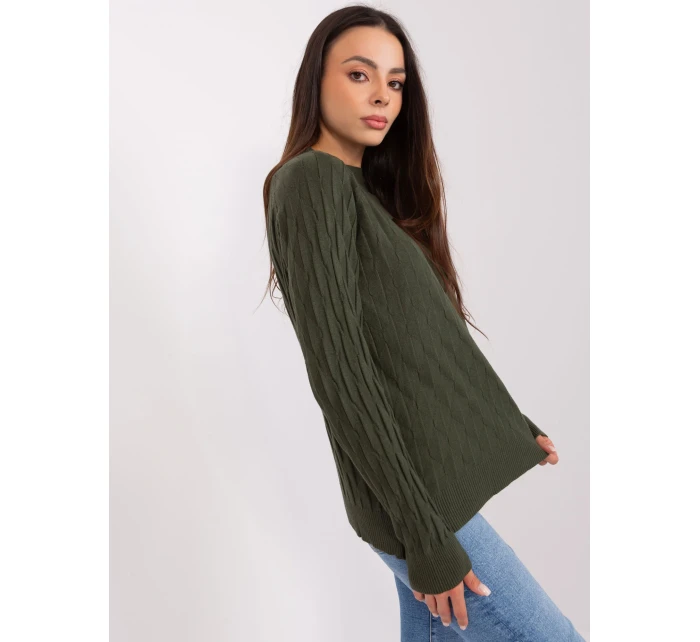 Sweter AT SW model 18904835 khaki - FPrice Sweter AT SW model 18904835 khaki - FPrice