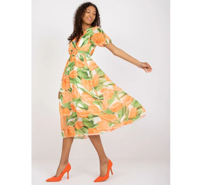 Šaty DHJ SK model 17339120 oranžová - FPrice Šaty DHJ SK model 17339120 oranžová - FPrice