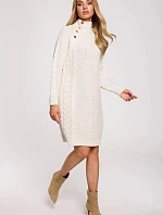 Dámske svetrové šaty M635 beige - Made Of Emotion