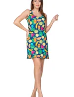 Dámska nočná košeľa 390 modrá s potlačou ovocia - Regina