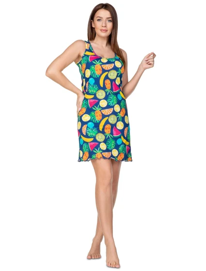 Dámská noční košile 390 modrá s potiskem model 19655613 - Regina