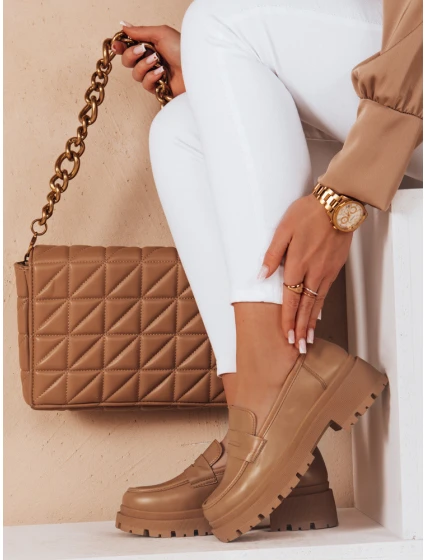 Dámske mokasíny na platforme TORINO khaki FashionStreet ZY0776 Dámske mokasíny na platforme TORINO khaki FashionStreet ZY0776