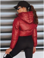 Dámská krátká zimní bunda s kapucí bordó Dstreet model 21994201 - FashionStreet