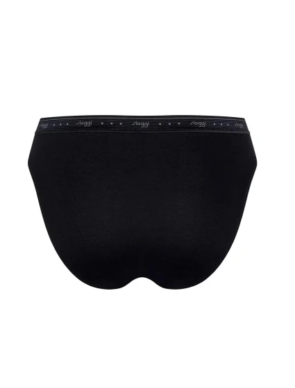 Dámské kalhotky 24/7 100 Tai 3P - BLACK - černá 0004 - SLOGGI