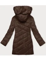 Dámska zimná bunda v ťavej farbe s kapucňou (H-898-89)