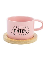 PIATOK - ružový pohár na makrónky 200 ml