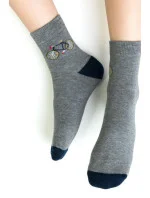 Chlapčenské vzorované ponožky 014 MELANGE GREY 29-31