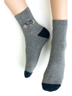 Chlapčenské vzorované ponožky 014 MELANGE GREY 29-31