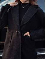 Dámský oversize dlouhý kabát z kůže černý Dstreet model 21981936 - FashionStreet