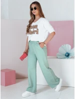 Dámske tepláky so širokými nohavicami DRESLINA mint FashionStreet UY2690 Dámske tepláky so širokými nohavicami DRESLINA mint FashionStreet UY2690
