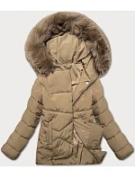 Béžová volná dámská bunda ve tvaru pro přechodné období model 21248527 - J.STYLE Béžová volná dámská bunda ve tvaru pro přechodné období model 21248527 - J.STYLE