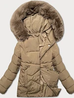 Dámska prechodná bunda voľného strihu J Style béžová (16M9181-62)