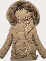 Dámska prechodná bunda voľného strihu J Style béžová (16M9181-62)
