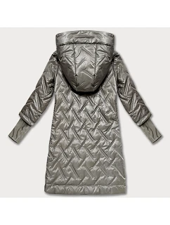 Pikowana kurtka z kapturem beżowa model 21304748 - HONEY WINTER