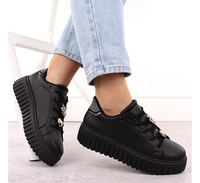Dámska športová obuv na platforme čierna NEWS 4756