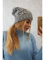 Fleecová čiapka Adela K282 svetlo šedá + fialová Fleecová čiapka Adela K282 svetlo šedá + fialová