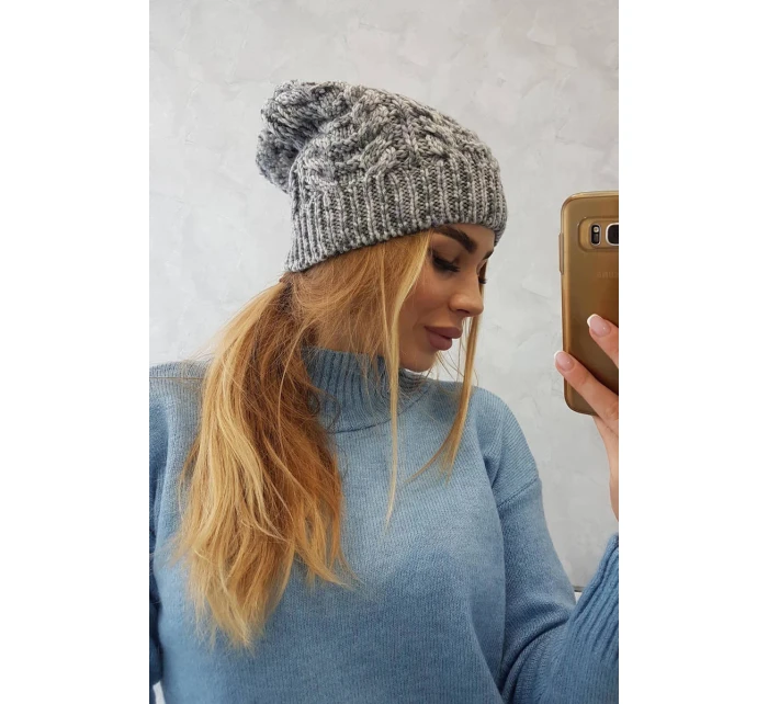 Fleecová čiapka Adela K282 svetlo šedá + fialová Fleecová čiapka Adela K282 svetlo šedá + fialová