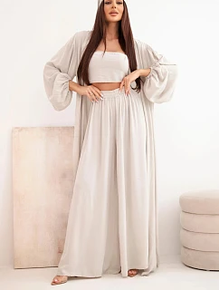 Dámský viskózový model 22084823 komplet v boho stylu tmavě béžový - K-Fashion