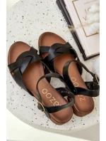 Kožené Sandály Na Podpatku  Černé model 21684026 - Zazoo