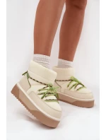 Śniegowce Na Platformie D.Franklin DFSH371015 Jasnobeżowe