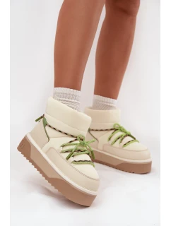 Śniegowce Na Platformie D.Franklin DFSH371015 Jasnobeżowe