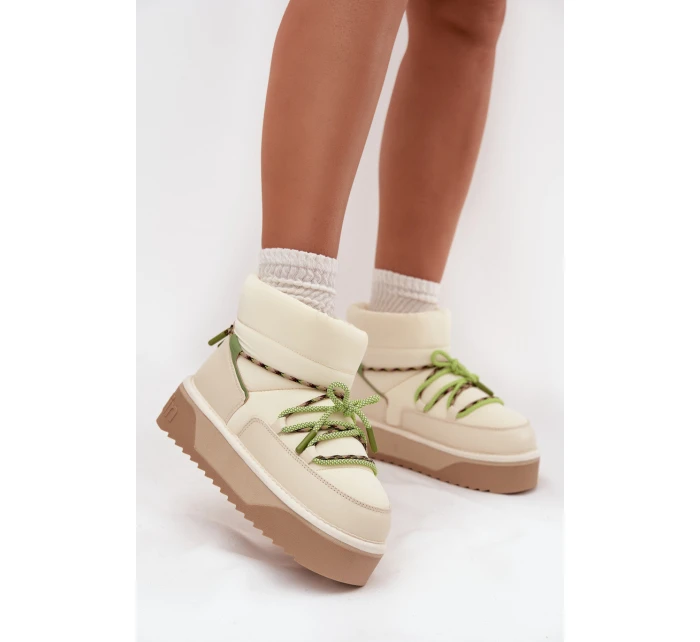 Śniegowce Na Platformie D.Franklin DFSH371015 Jasnobeżowe