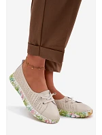 Kožené dámské polobotky model 22100343 Béžové - S.Barski