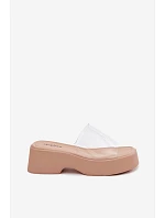 Dámské sandály na platformě s páskem Béžové model 22107240 - Boto