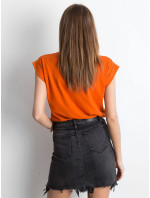 Jednoduché, tmavo oranžové dámske tričko