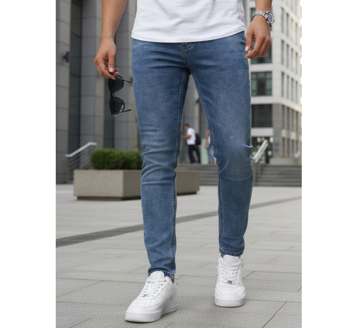 Pánske modré džínsové nohavice slim fit FashionStreet UX4481 Pánske modré džínsové nohavice slim fit FashionStreet UX4481