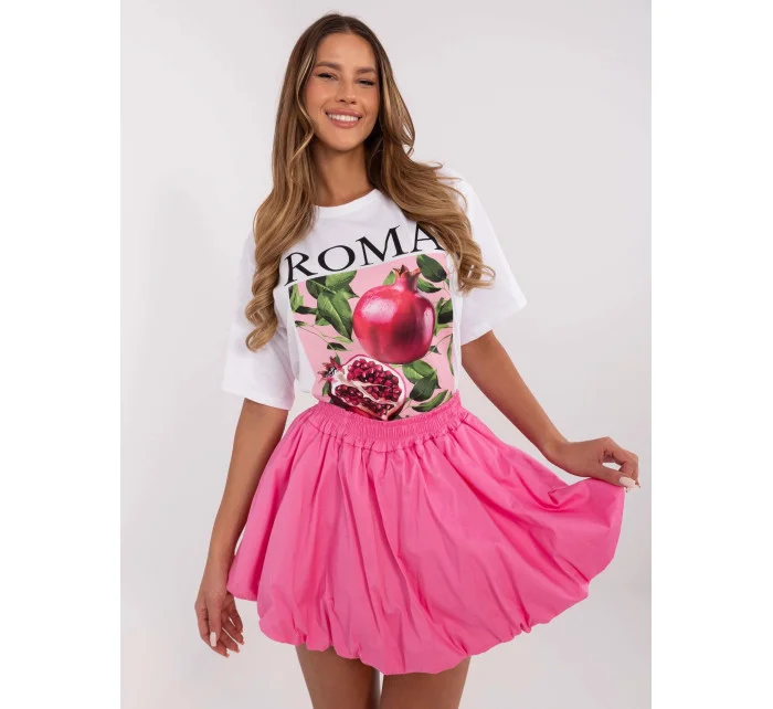 Mini bomber sukňa v elastickej ružovej farbe (2547)