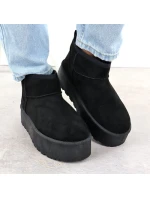 Dámske semišové snehové topánky čierne Potocki 16322