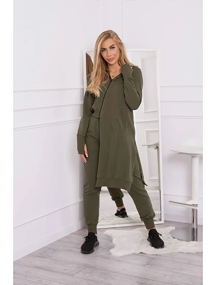 Sada s delší khaki barvy model 18749188 - K-Fashion Sada s delší khaki barvy model 18749188 - K-Fashion