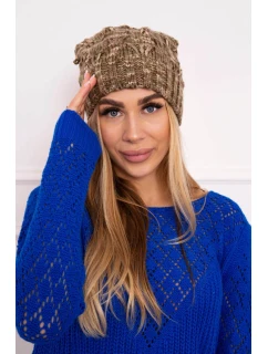 Fleecová čiapka Roksana K209 cappucino+light khaki