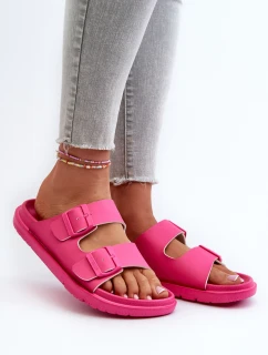 Lekkie Piankowe Klapki Damskie Z Klamrami Big Star NN274A754 Fuksja