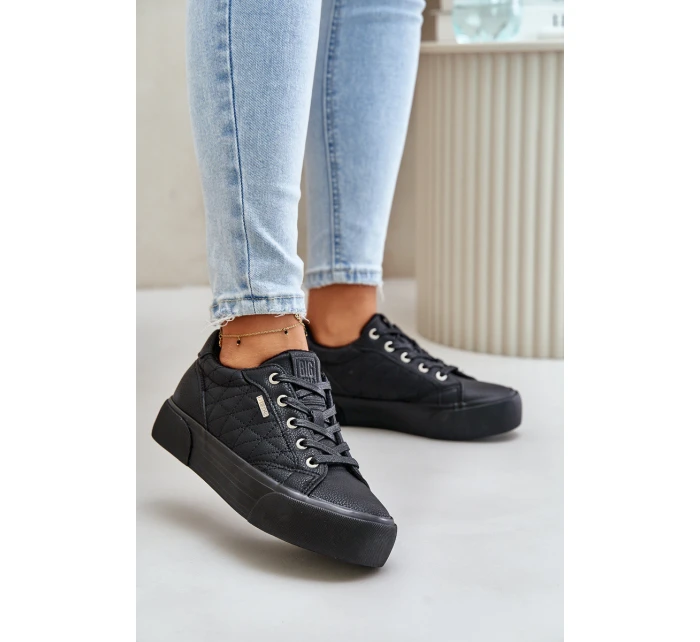 Trampki Damskie Na Platformie Ocieplane Big Star OO274A465 Czarne Trampki Damskie Na Platformie Ocieplane Big Star OO274A465 Czarne