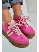 Zazoo N1068S4 Damskie Zamszowe Sneakersy Na Platformie Fuksja