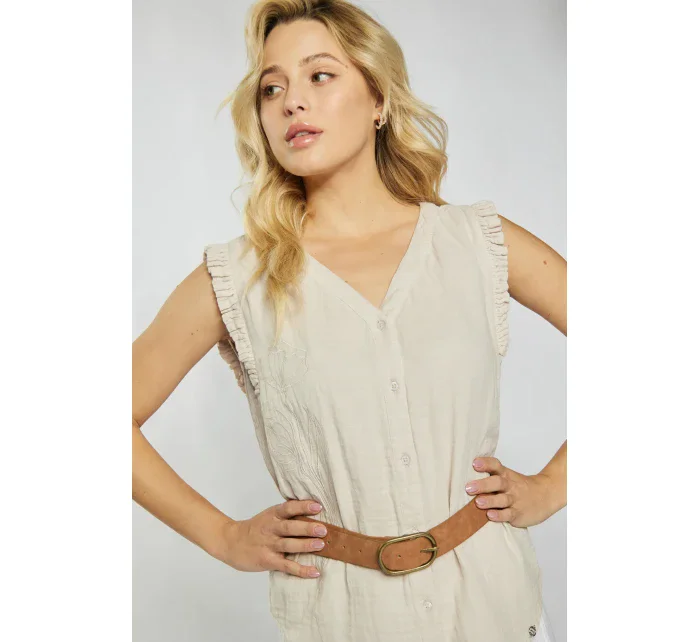 Dámska Mušelínová blúzka Béžová - Monnari