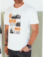 Pánské bílé tričko s potiskem Dstreet model 21974916 - FashionStreet