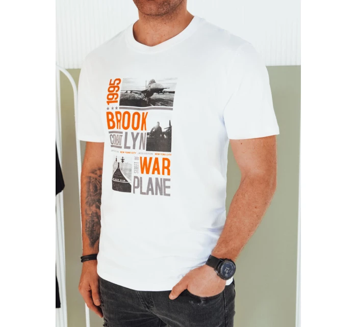 Pánské bílé tričko s potiskem Dstreet model 21974916 - FashionStreet