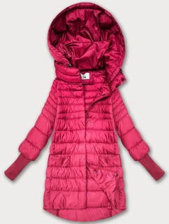 Ružová dámska prechodná bunda s úpletovým šnúrkovým lemom (1828)