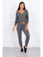 Sada s leopardím vzorem v grafitové barvě Sada s leopardím vzorem v grafitové barvě