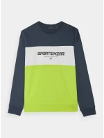 Chlapecká tepláková mikina bez zapínání a bez kapuce 4F - žlutá Chlapecká tepláková mikina bez zapínání a bez kapuce 4F - žlutá