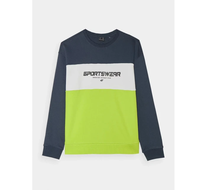 Chlapecká tepláková mikina bez zapínání a bez kapuce 4F - žlutá Chlapecká tepláková mikina bez zapínání a bez kapuce 4F - žlutá