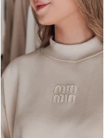 Dámská oversize mikina s nášivkou béžová Dstreet model 21988079 - FashionStreet