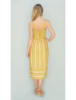 Horčicovej bavlnené šaty (345ART)