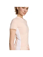 Dámske tričko adidas Essentials 3-Stripes Slim Baby v pastelovo ružovej farbe KD2343 Dámske tričko adidas Essentials 3-Stripes Slim Baby v pastelovo ružovej farbe KD2343