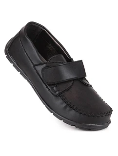 Chlapčenské čierne spoločenské mokasíny Kornecki 6804